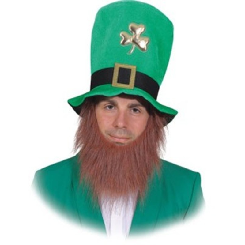 St Patricks Day hat with red beard