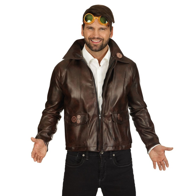 Steampunk aviator jacket brown 46-48