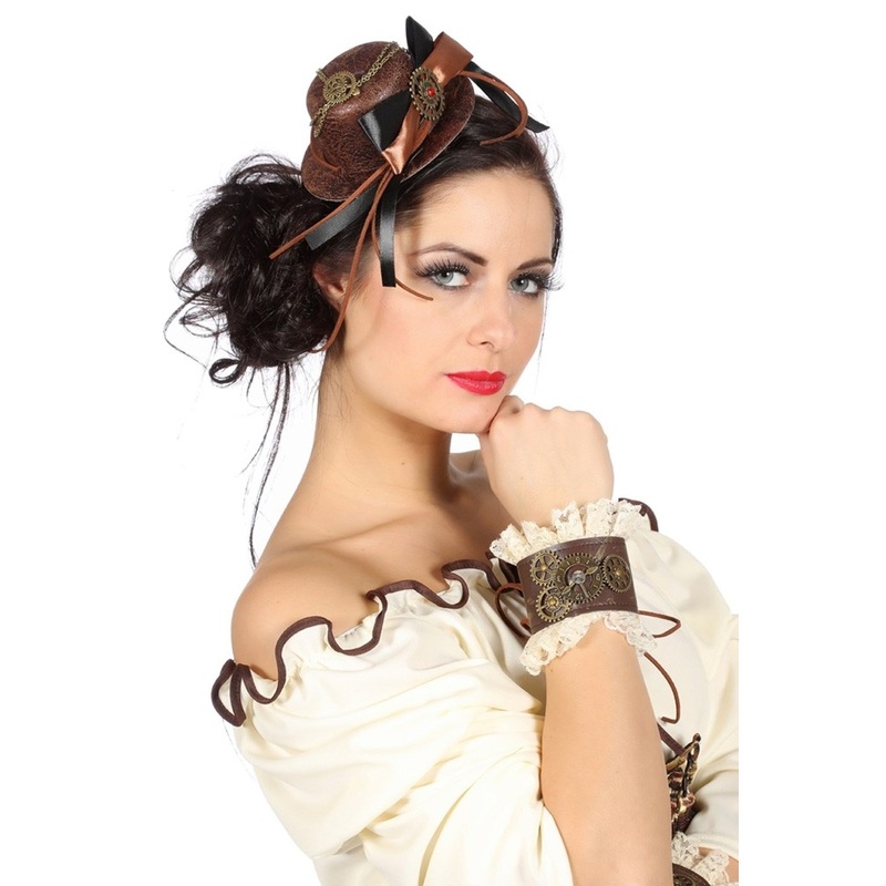 Steampunk set mini hat and cuffs