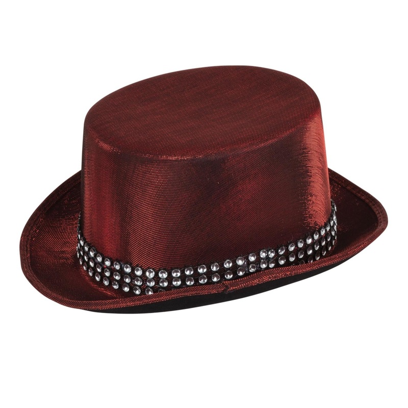 Theodor Steampunk hat in red metallic look