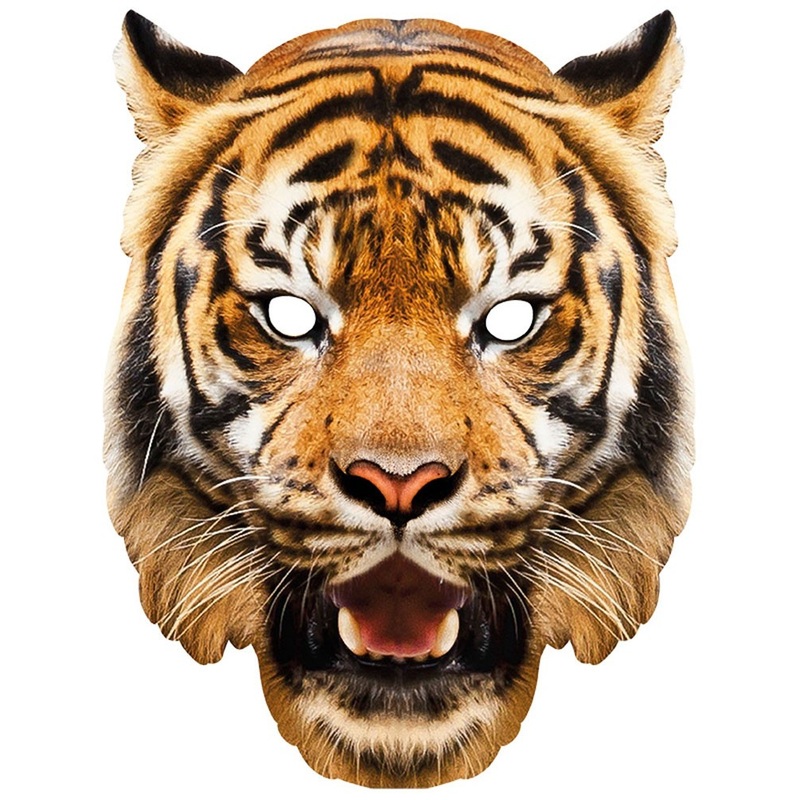Tiger motif cardboard mask