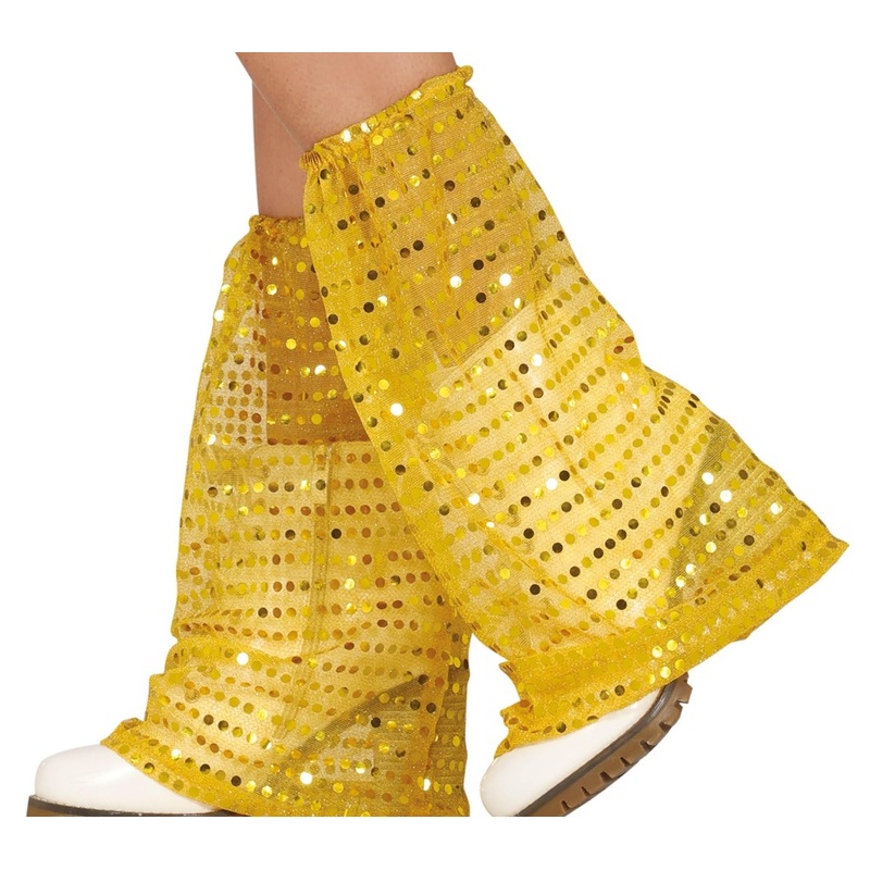 60s disco sequin leg warmers for women gold