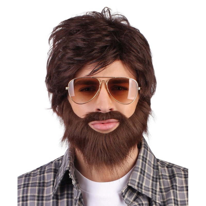Alan Hangover wig with full beard
