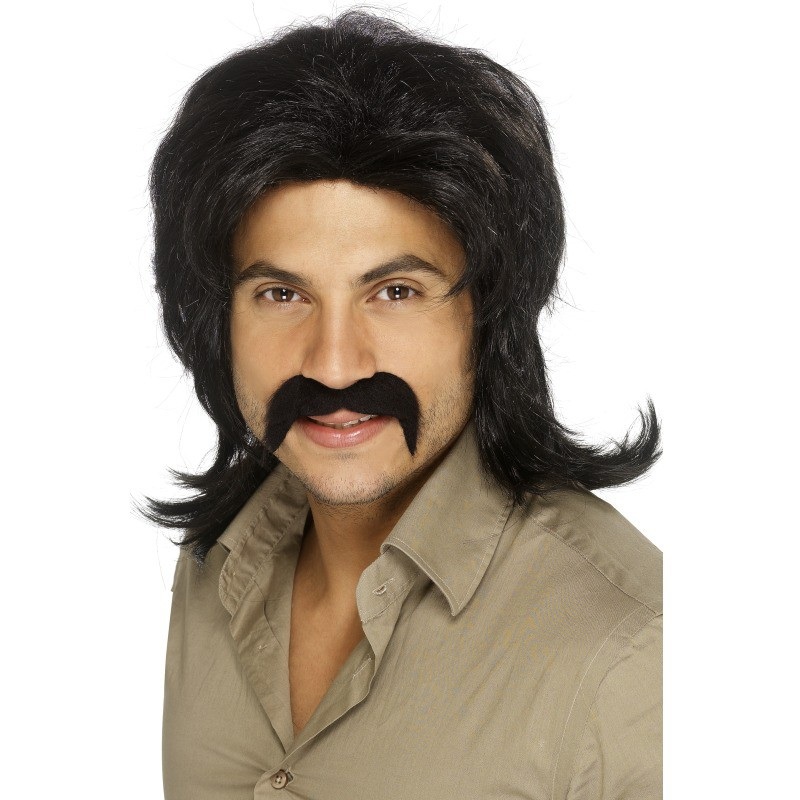 Black 70s retro men's wig