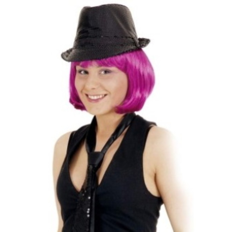 Black disco glamor party hat