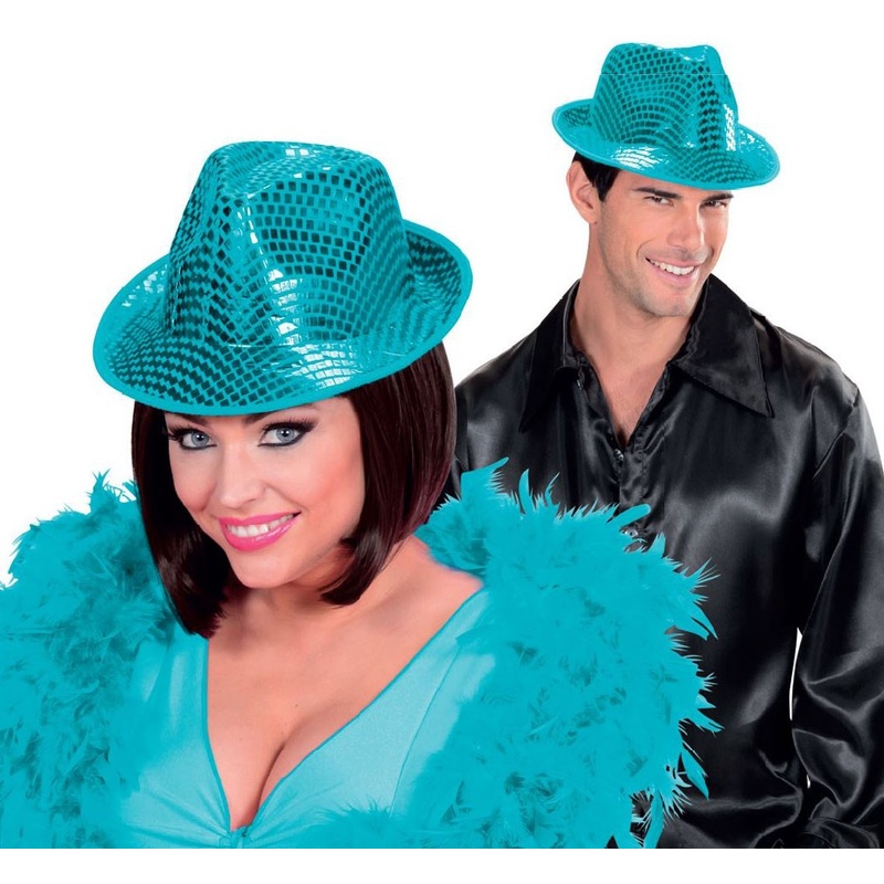 Blue glitter sequin hat