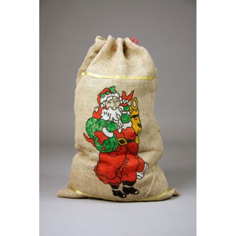 Christmas jute bag with print 50x80cm