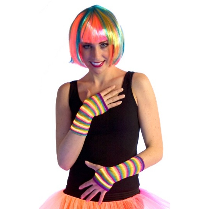 Colorful fingerless party gloves