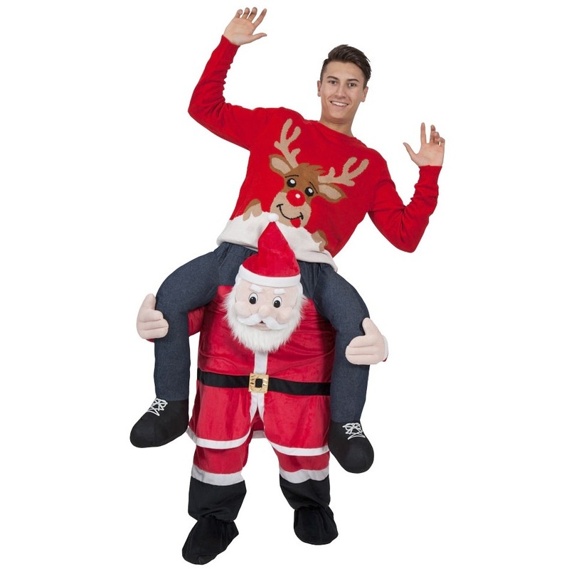 Crazy Santa Claus piggyback costume