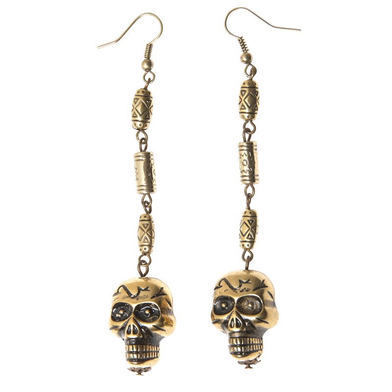 Golden skull earrings