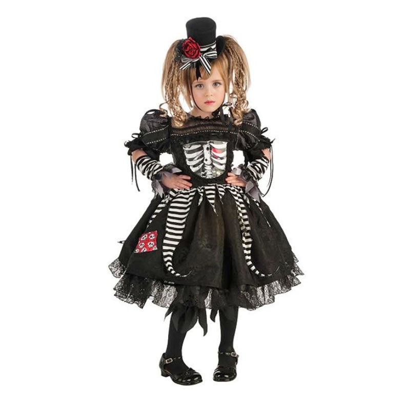 Gothic skeleton lady costume for children S