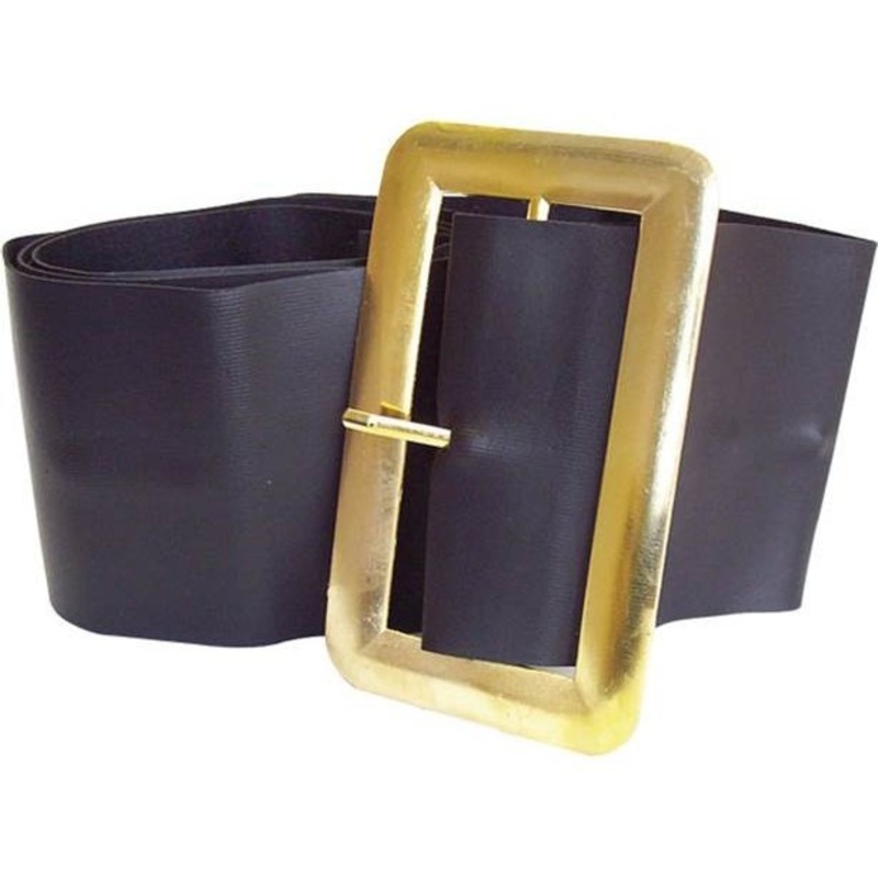 Imposing black belt with gold buckle
