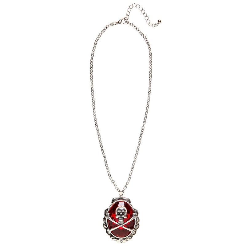 Jewel chain with red skull