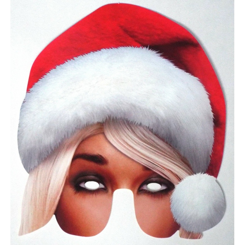Lady Santa cardboard mask