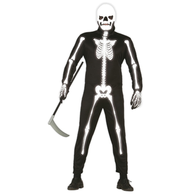 Luminous skeleton costume for men 48-50