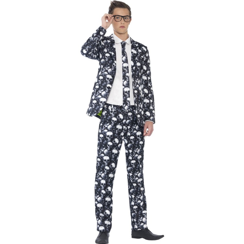 Party suit skull teen costume XS