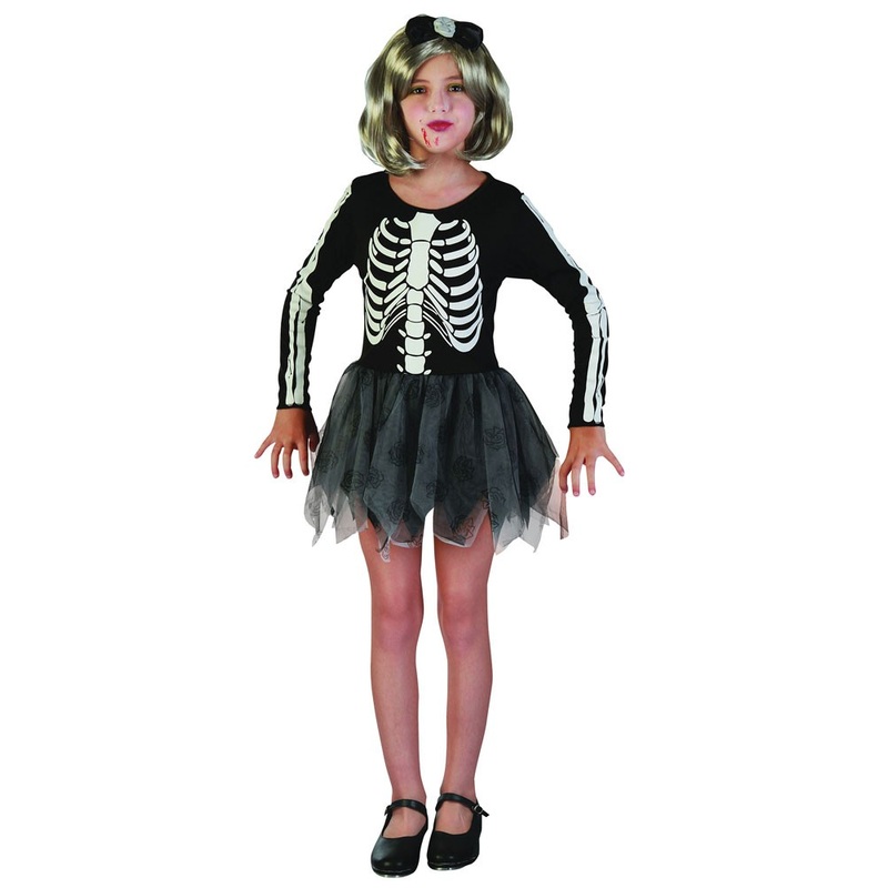 Skeleton costume with tutu for kids S