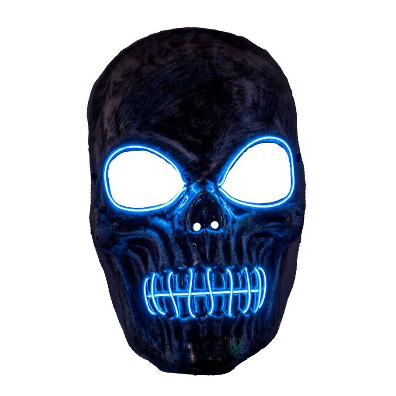Skeleton mask with light blue