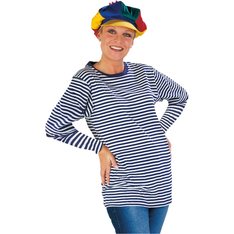 Blue long sleeve striped sweater for women M