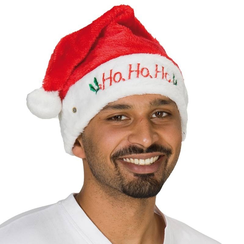 Flashing Santa Hat Ho Ho Ho