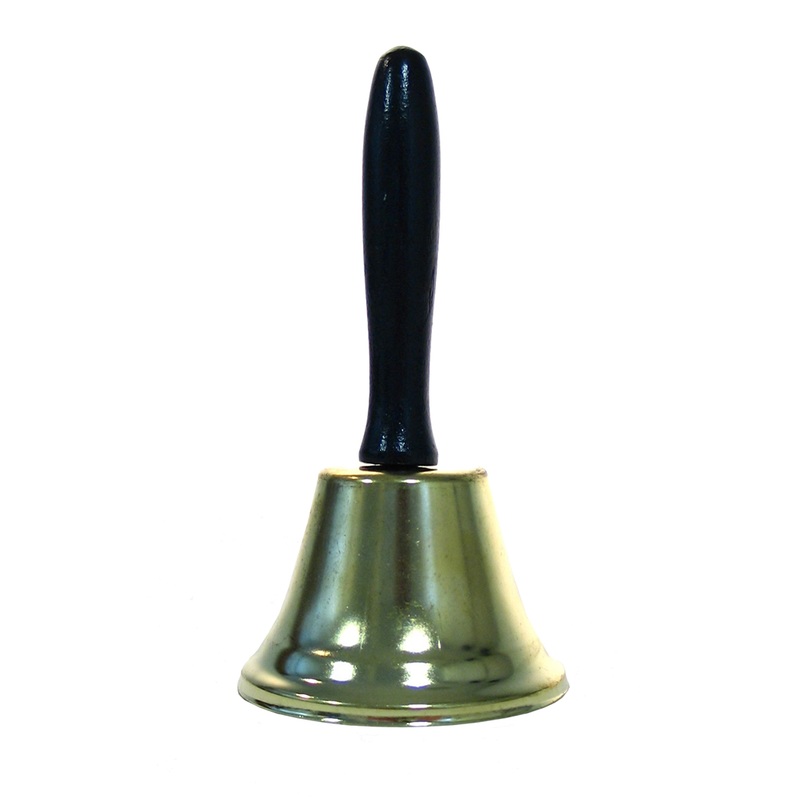 Gold Bell with Wooden Handle 12cm