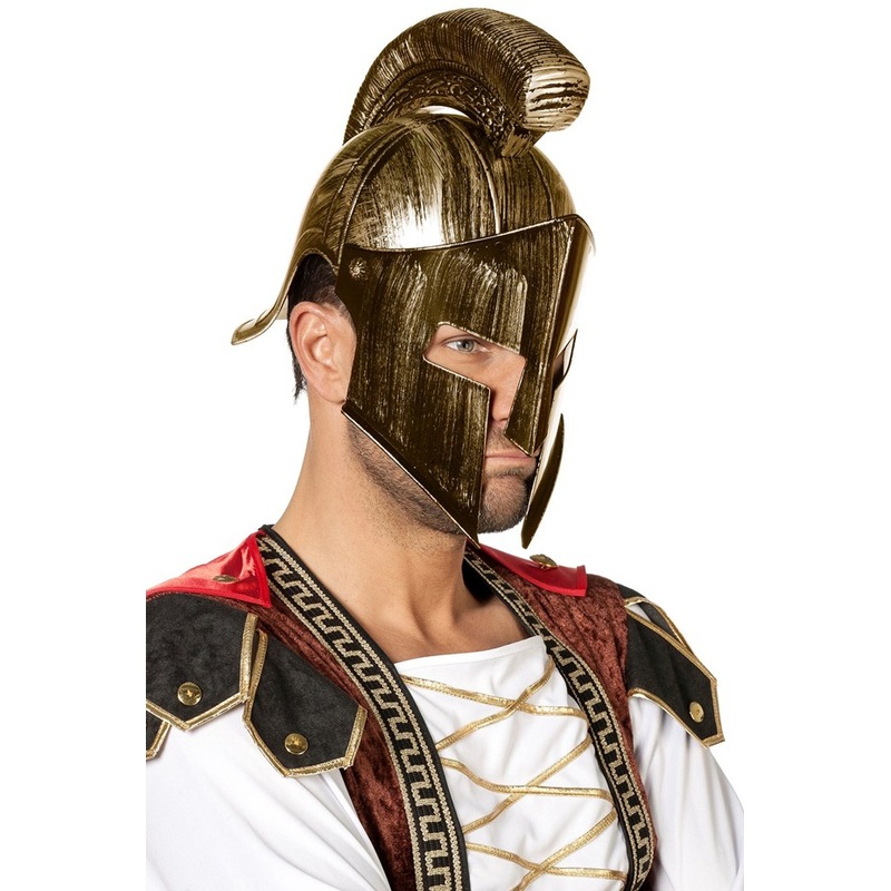 Golden gladiator helmet