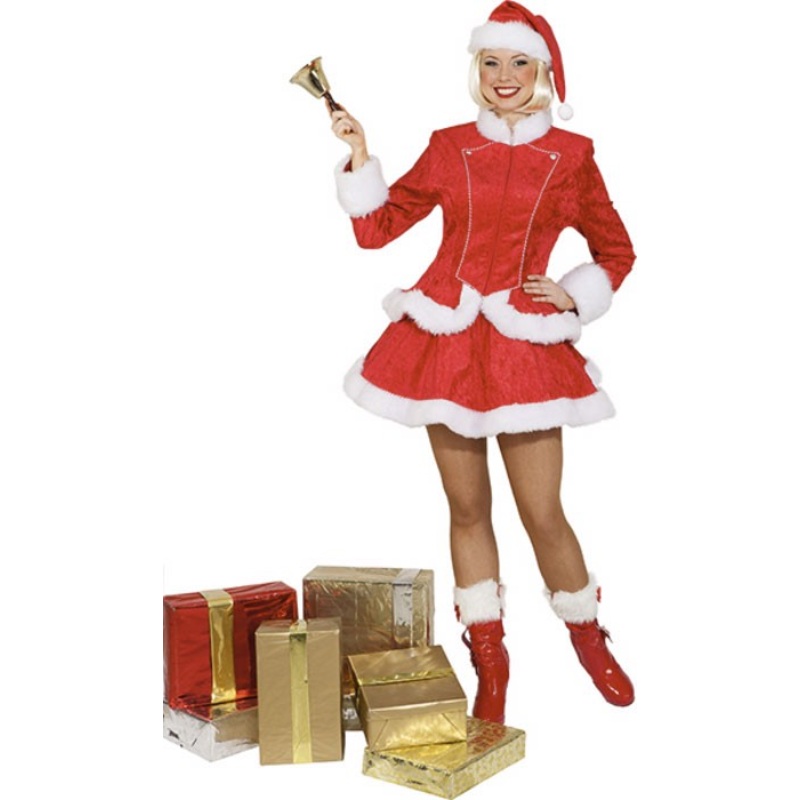 High-necked & short Christmas women costume red 36