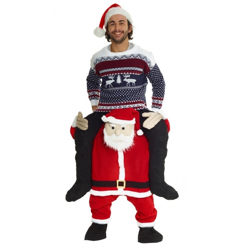 Merry X-Mas Santa Claus piggyback costume