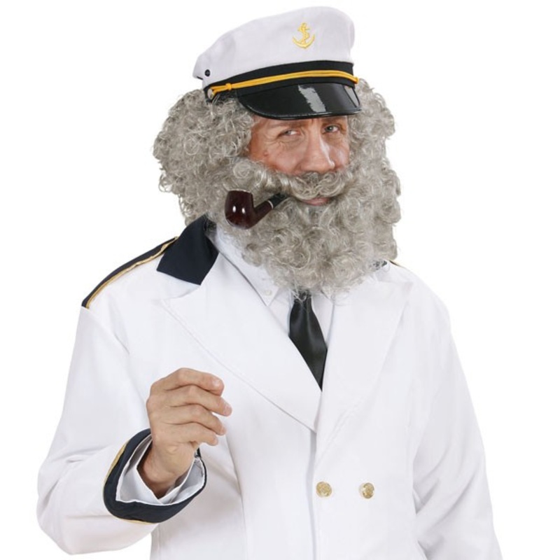 Old sailor wig and beard set for men