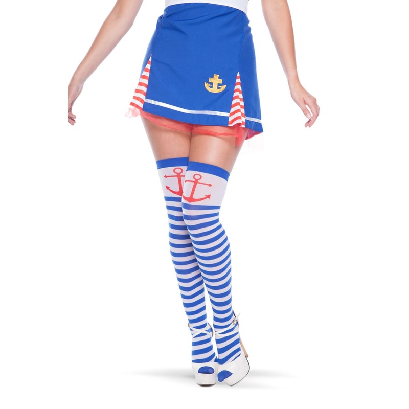 Overknees Sailor Lady blue-white