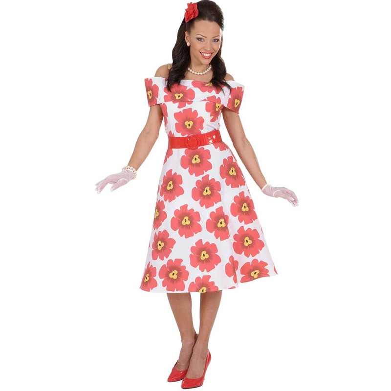 50s lady flower dress costume S
