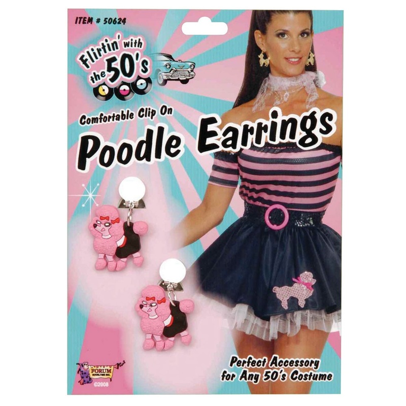50s poodle earrings pink