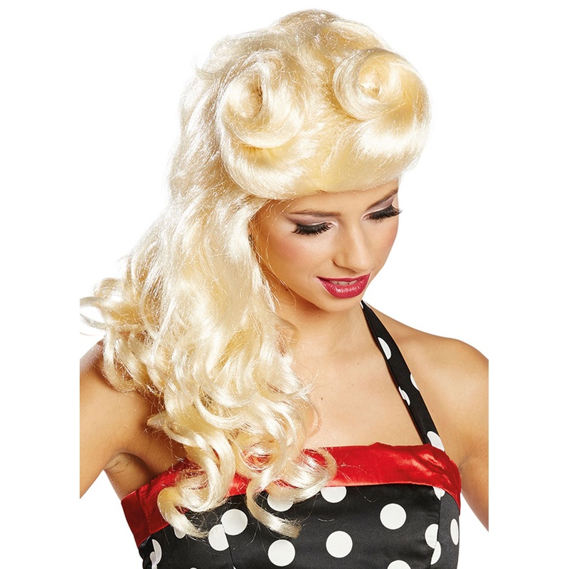 Blonde Bernada 50s curly wig