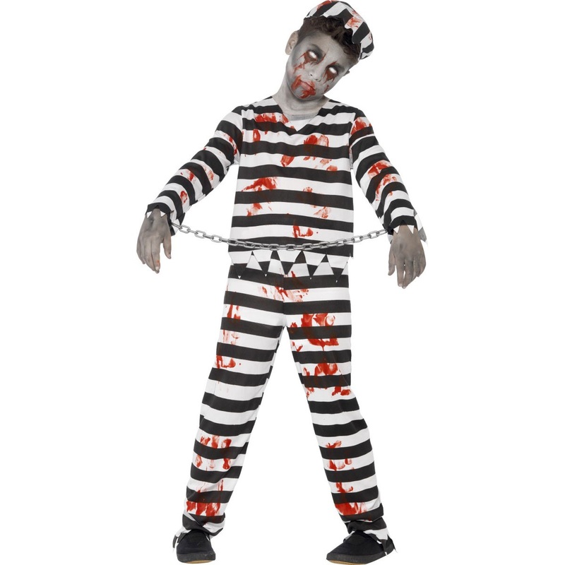Bloody inmate zombie costume for children