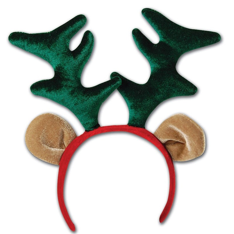 Christmas headband with reindeer horns and ears