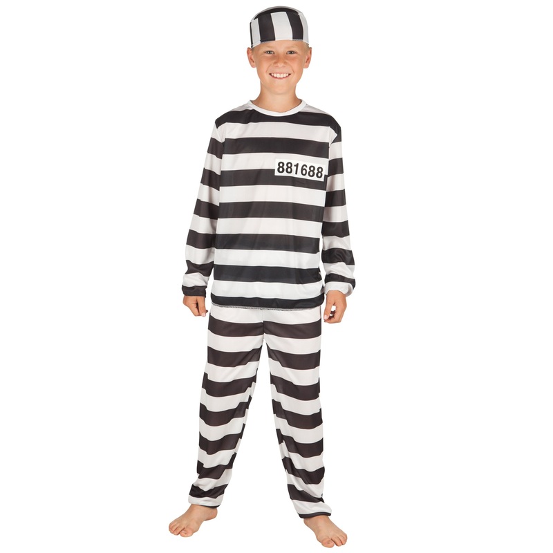 Convict child costume black and white