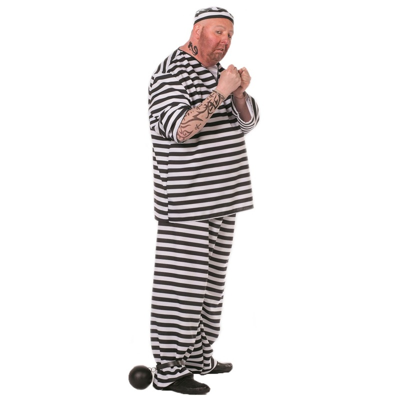 Inmate striped mens costume 48