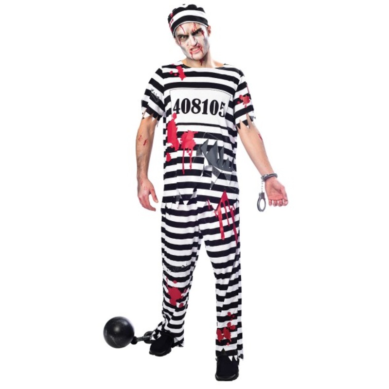 Men's zombie criminal costume M