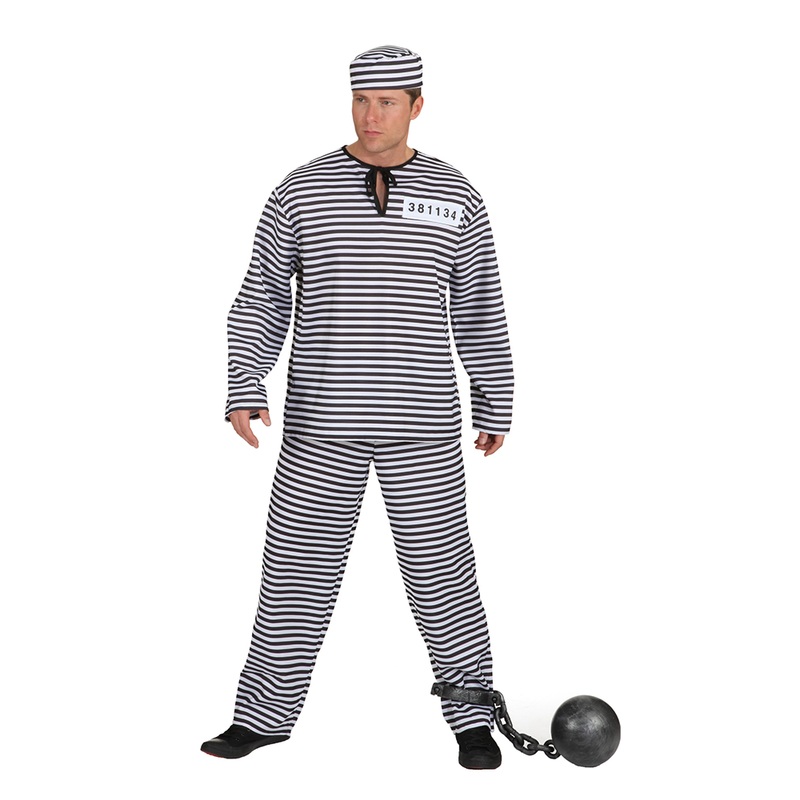 Prisoner convict men's costume 50