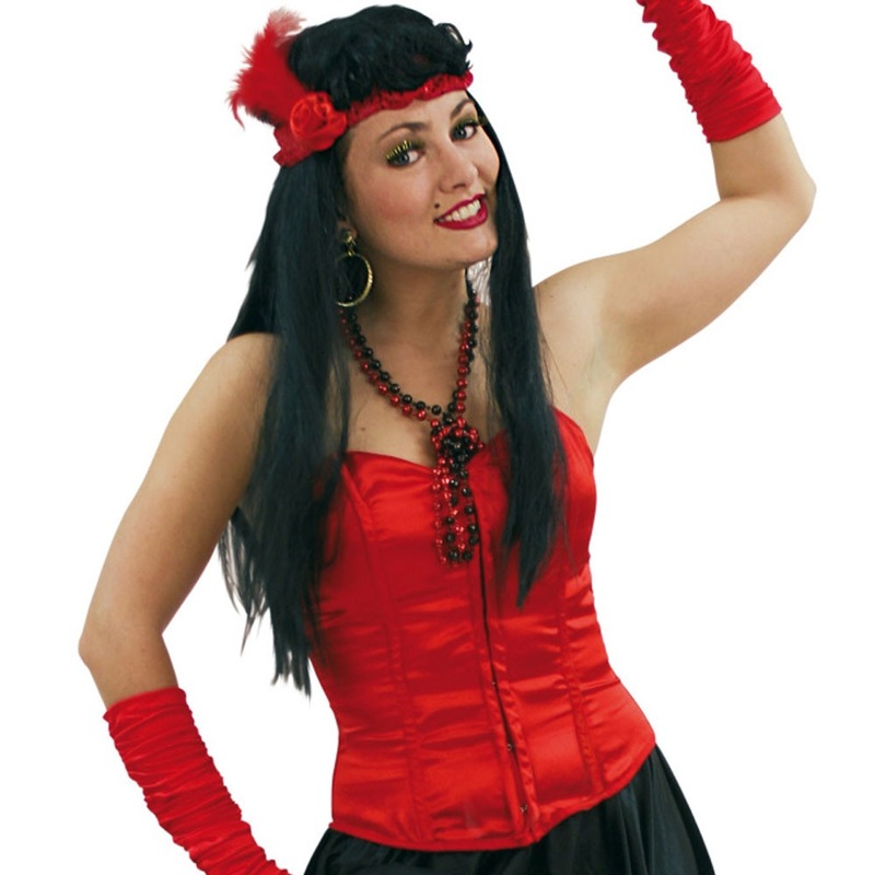 Sexy satin corsage red 36