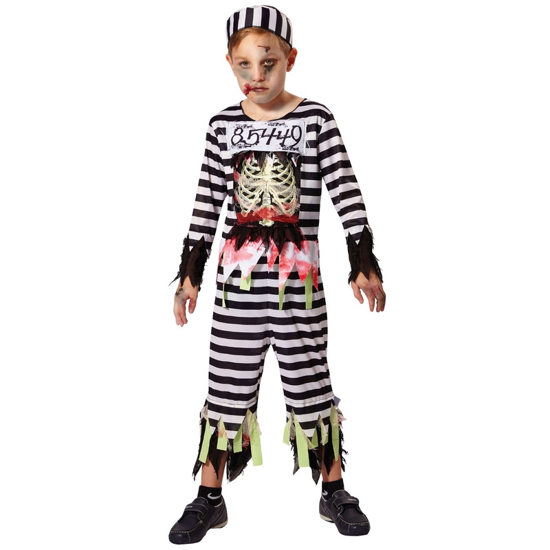 Zombie inmate costume for boys S