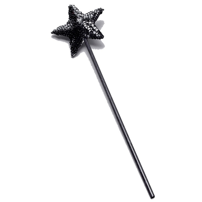 Black star wand with sequins