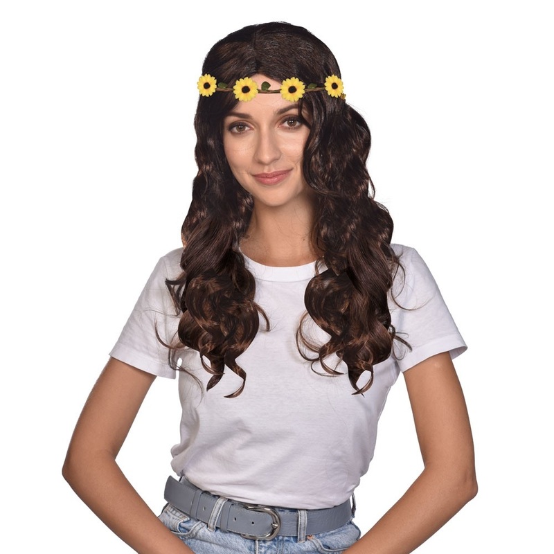Hippie wig with sunflowers