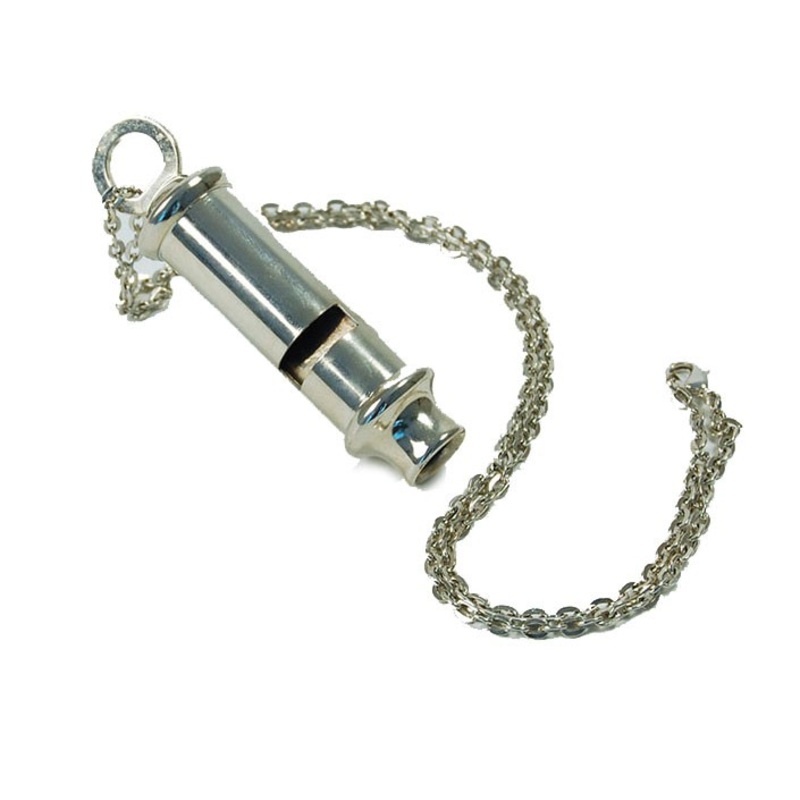 Police whistle metallic