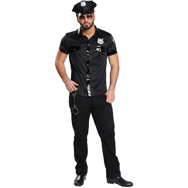 Stripper policeman men's black costume 48