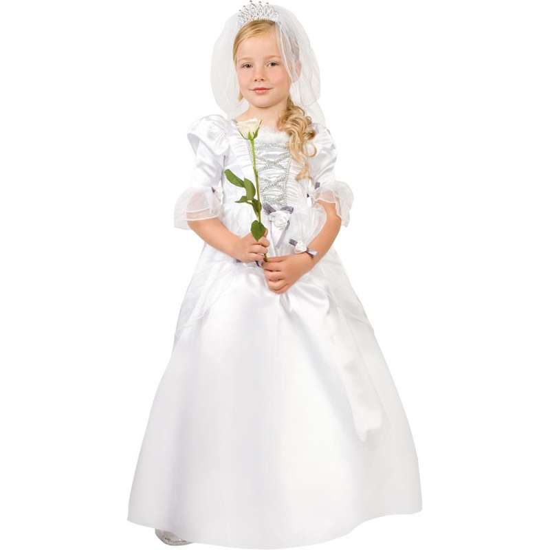 White kids bride costume