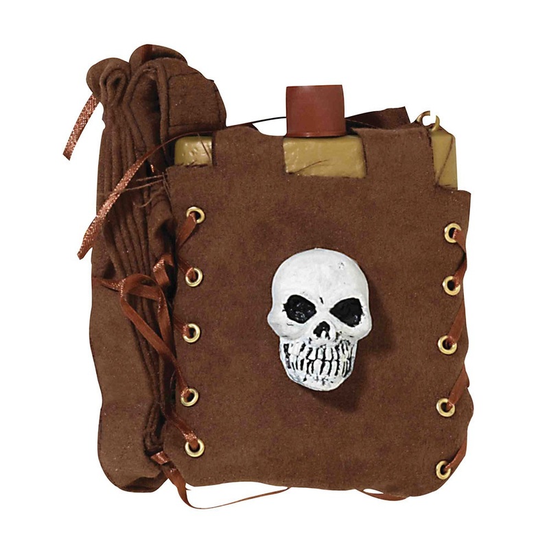 Brown pirate hip flask bag