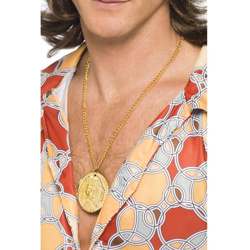 Gold coin locket necklace