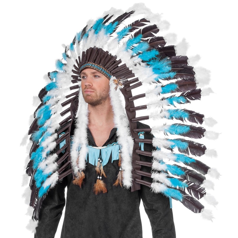 Maxi Indian headdress turquoise-black