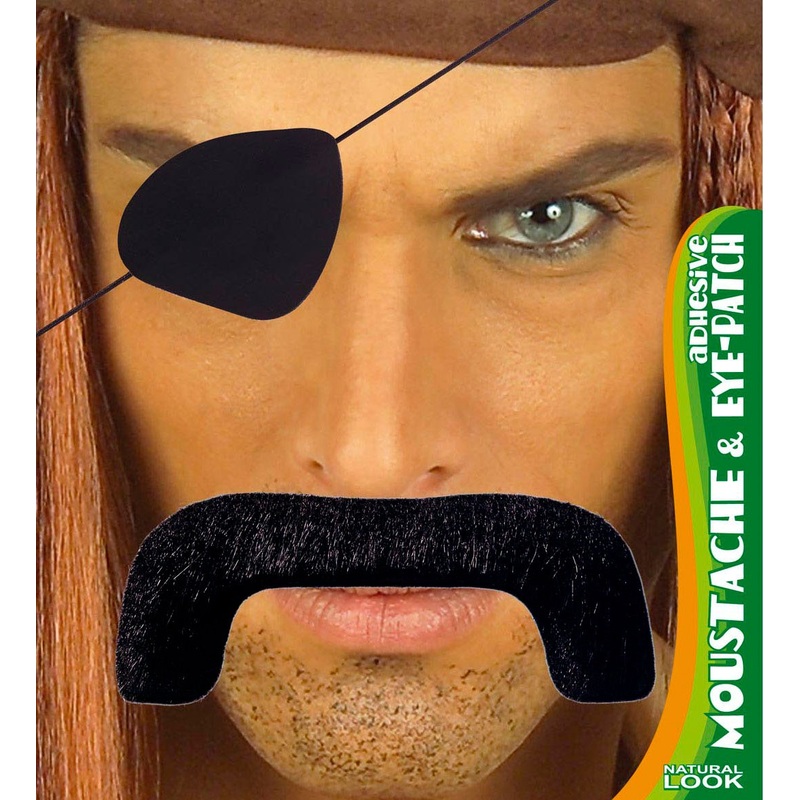 Mustache and eyepatch pirate set
